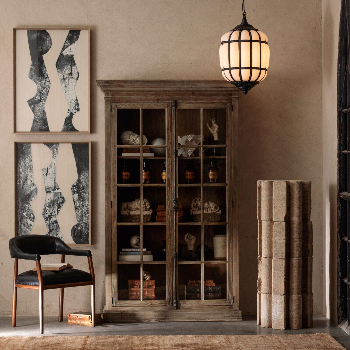 Battersea Opaline and Brass Hanging Lantern - Oasislives