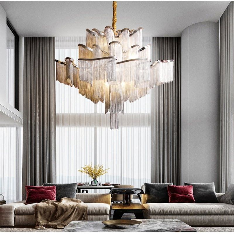 Pensy  Luxury Flower Chain Tassel Chandelier