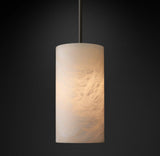 Hand Carved Alabaster Cylinder Pendent