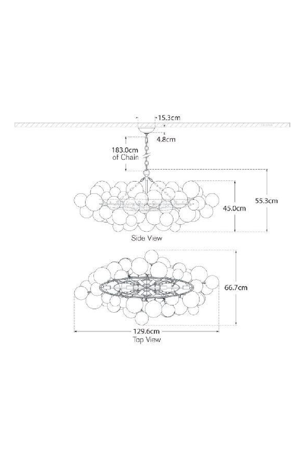 Talia Swirl Patterned Glass Orbs Chandelier