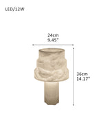 LED Modern White Table Lamp with alabaster shade 12in for living room