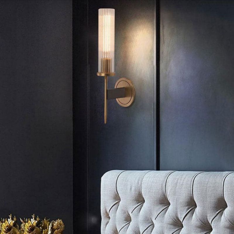 Candlestick Single Head Crystal Shade Wall Sconce