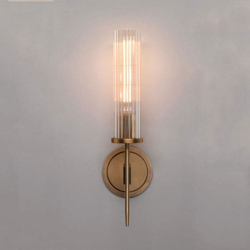 Candlestick Single Head Crystal Shade Wall Sconce