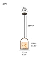 Marble Cortland Indoor Pendant Light 8" Matte Black/Brass Finish, Mini Pendant Collection
