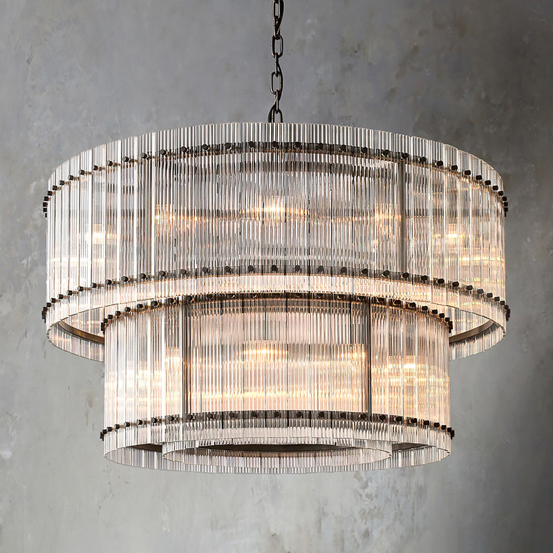 San Marc Handmade Glass 2-Tier Round Chandelier 48"