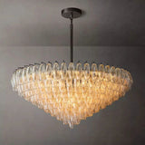 Chiara Clear Glass Tiered Round Chandelier 62"