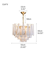 Nordic Creativity Tiered Alabaster Chandelier lighting for foyer entrances dining
