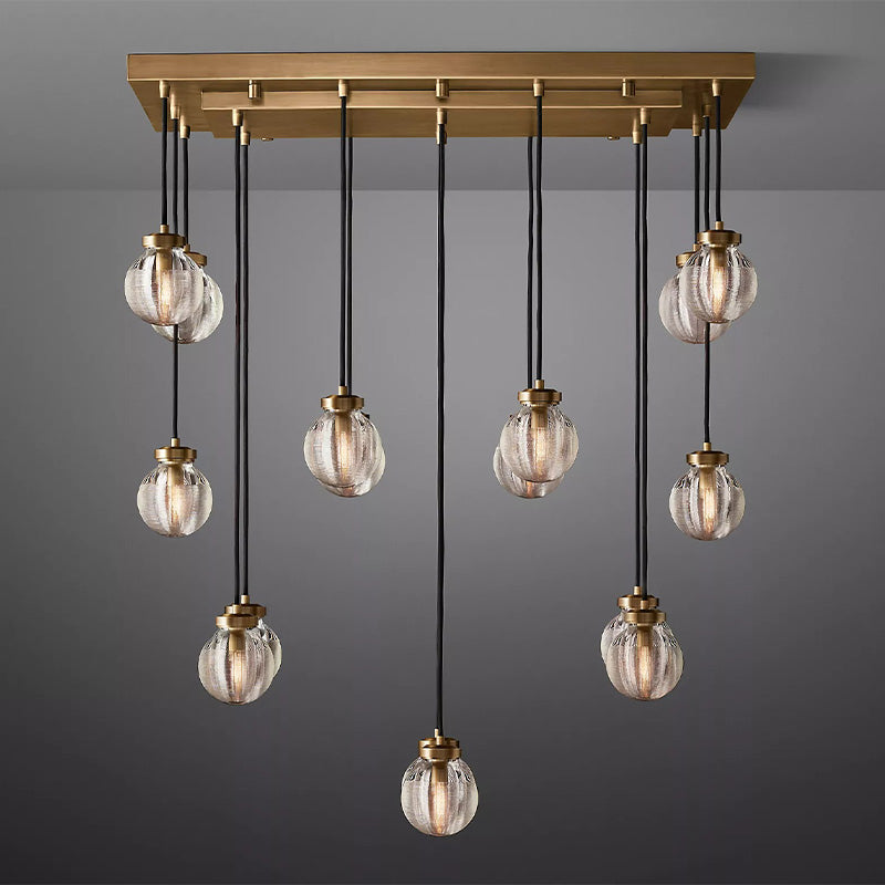 Pearl Ball Linear Chandelier 36"