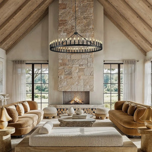 Vintage Filament Round Chandelier 64'' - Fast Delivery-1-Luxehomezone