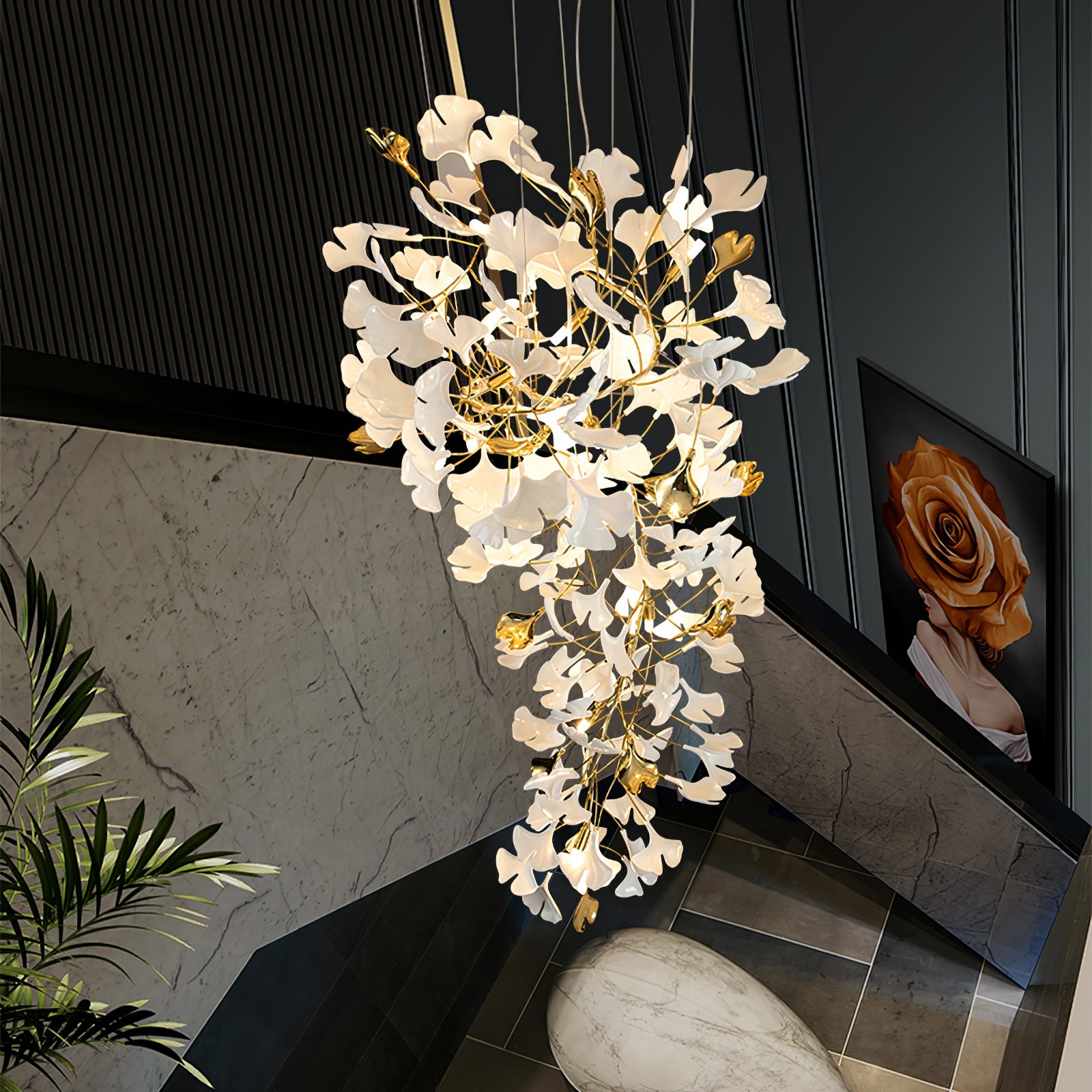 【美品通電確認済み】ZEKOO glass chandelier シャンデリエ Diamond Amber Glass Chandelier | Eichholtz Benini