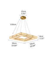 Square/Rectangle Large Alabaster Pendant Lamp,20" 24" 32" 40" 58" 60" 71" 79" Dia