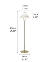 Designer LED Conical Skinny White Alabaster Floor Lamp（H）55" in Golden metal rod