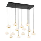 Lanterns Glass 14 Light Rectangular LED Chanderlier