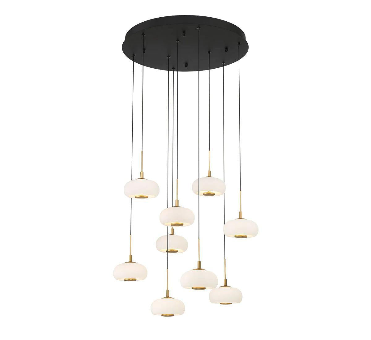 Lanterns Glass 9 Light Round LED Chanderlier