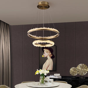 Minimalistic Crystal LED Chandelier