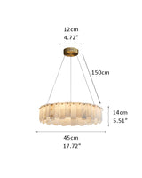 Vintage Round Alabaster Brass Chandelier 18"32" for living room Villa