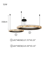 Single/Double/Triple Black Stainless ring alabaster chandelier for villa lobby living room
