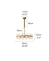 LED Brass Round Alabaster Chandelier for living room & 20/24/28/32/40-lights