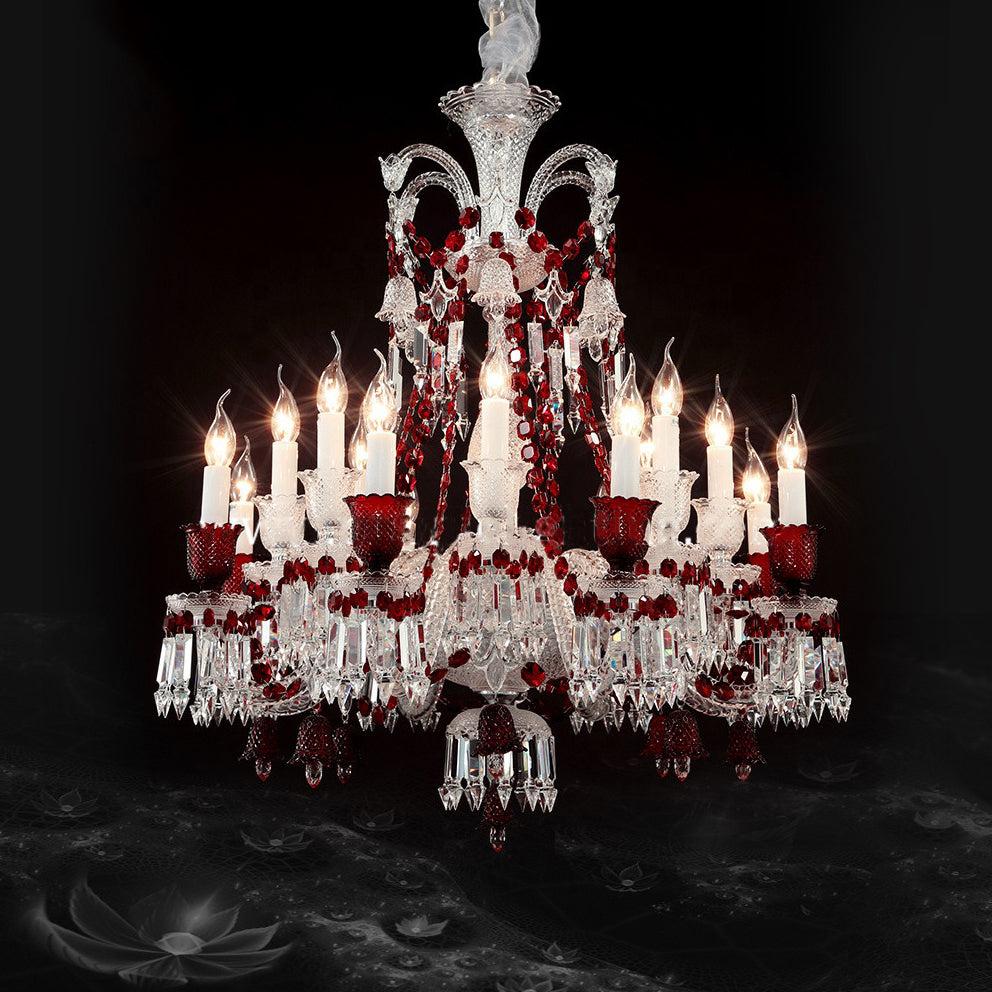 Bakala Red Crystal Classic Chandelier 16 Lights