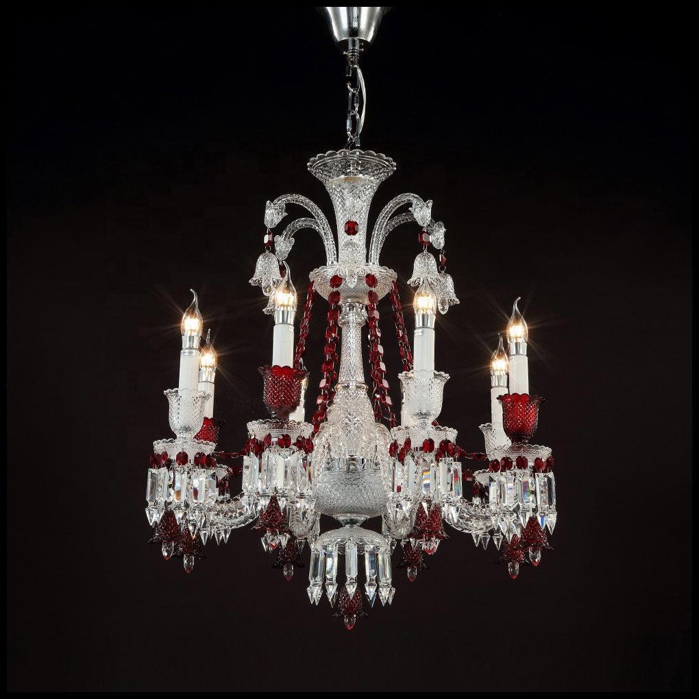 Bakala Red K9 Crystal Classic Chandelier 8 Lights For Living Room