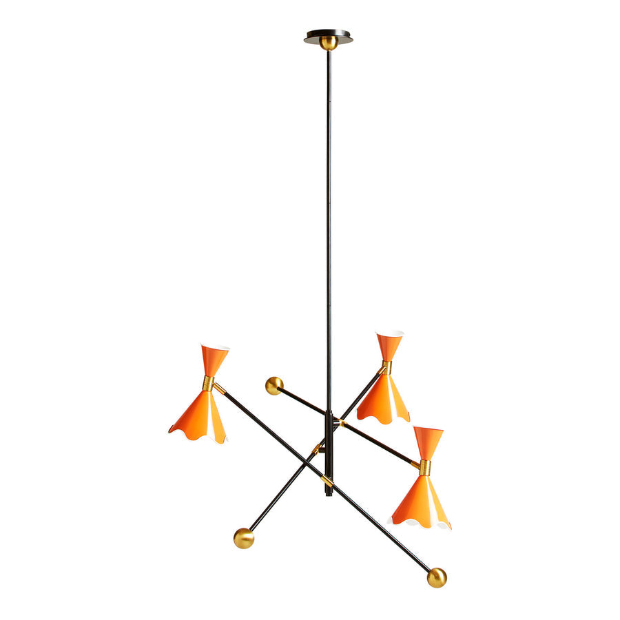 Ripple Orange Shades Articulating Chandelier