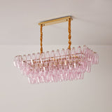 Rose Prism Glass Chandelier