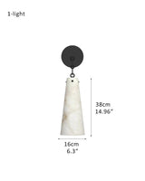 Alabaster & Brass/Black Wall Light Fixture – Modern Minimalist Glow Lighting