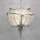 Pensy Luxury Double-Layer Aluminum Chain Tassel Chandelier