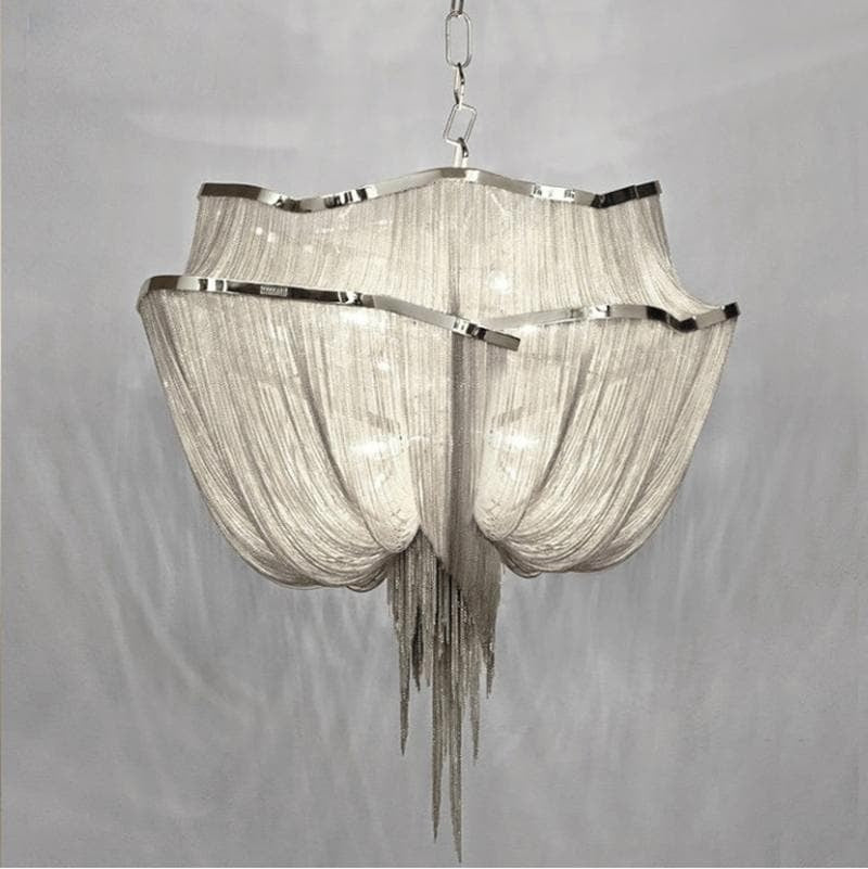 Pensy Luxury Double-Layer Aluminum Chain Tassel Chandelier
