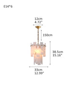 5-light Alabaster marble Cluster Chandelier 13" brushed Brass