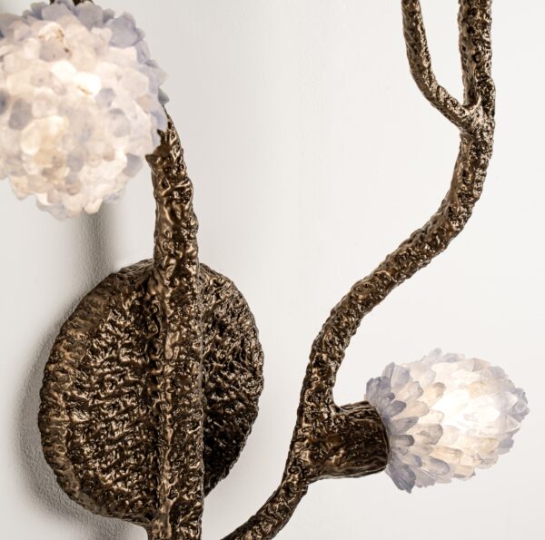 White Quartz Ceramic Branch Wall Sconce