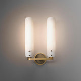 Ale White Shade 2-Head Wall Sconce 16"H