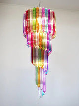 Murano chandelier – Spiral – 86 prisms – Multi