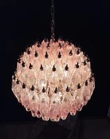 Murano Chandelier – Poliedri -140 glass – Pink