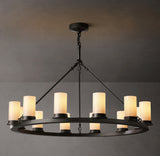 Onder Round Milk Glass Chandelier 36"