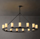 Onder Round Milk Glass Chandelier 48"