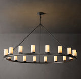 Onder Round Milk Glass Chandelier 60"