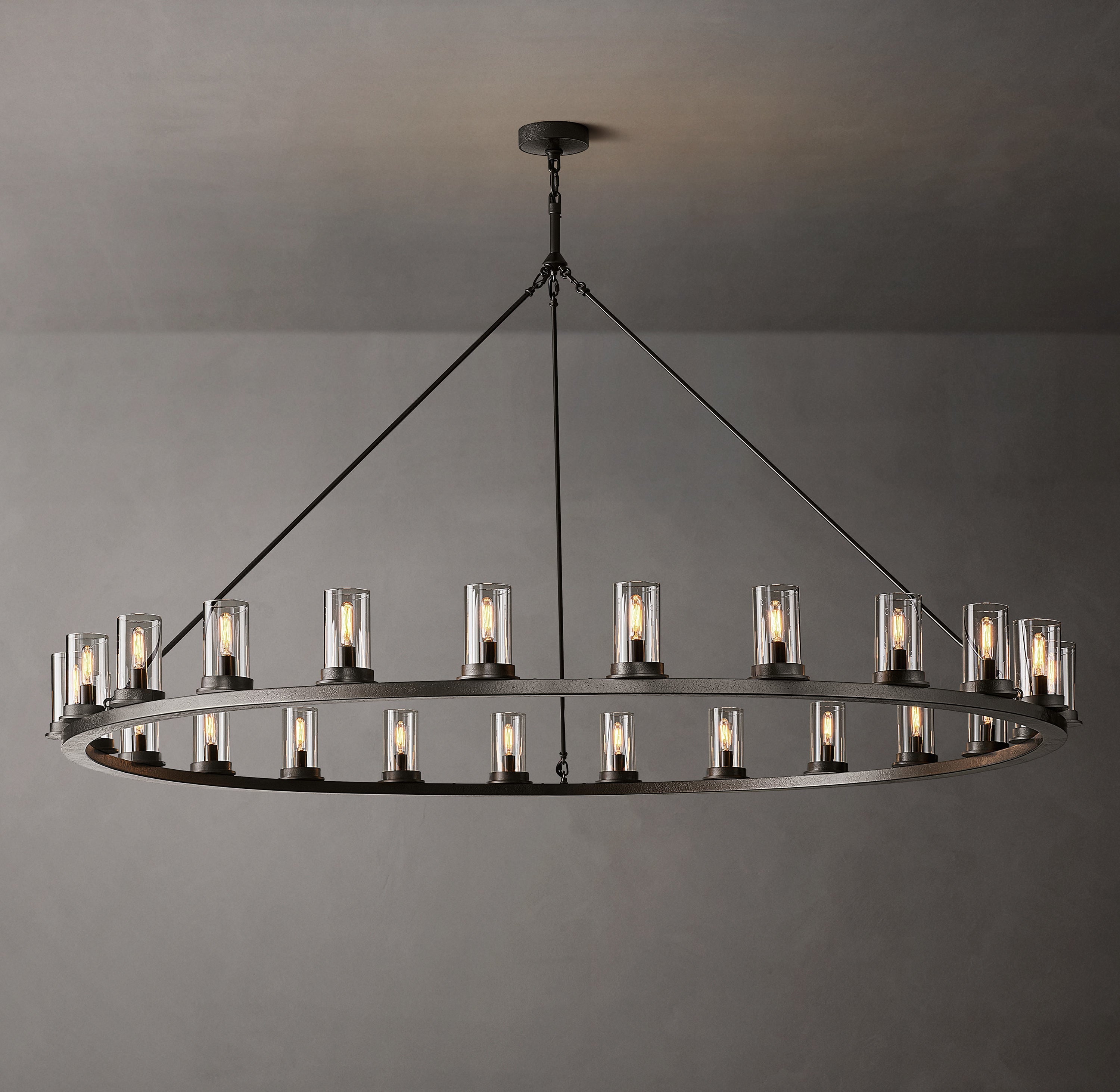 Onder Round Clear Glass Chandelier 72"