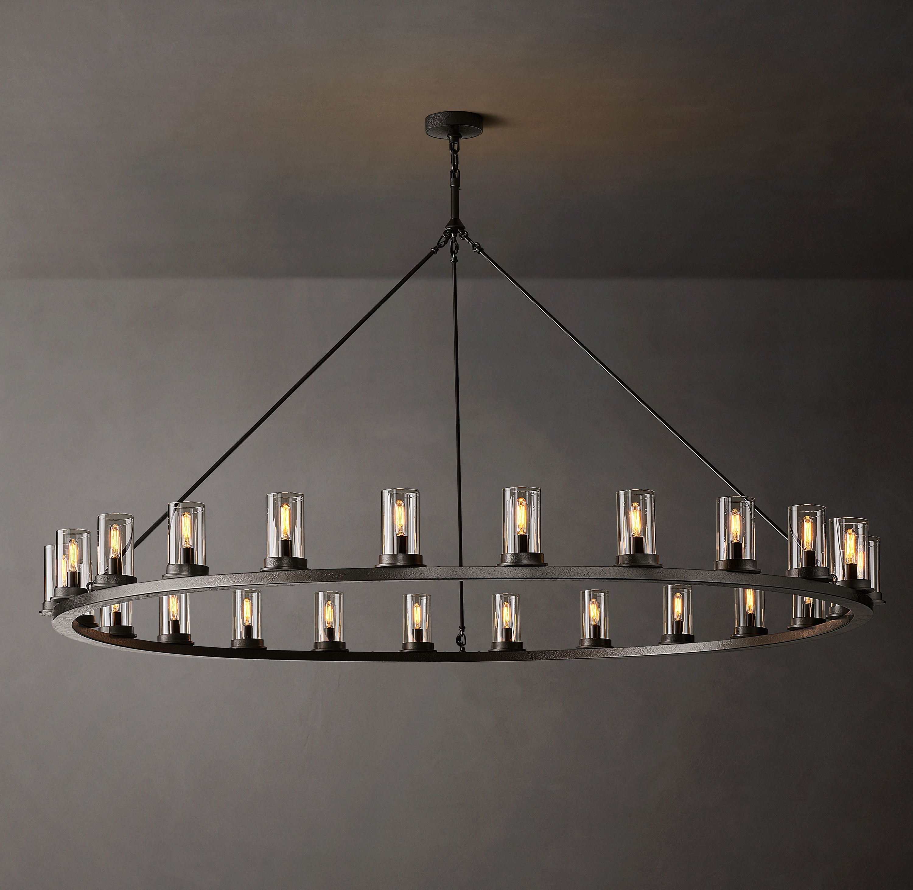 Onder Round Clear Glass Chandelier 72"