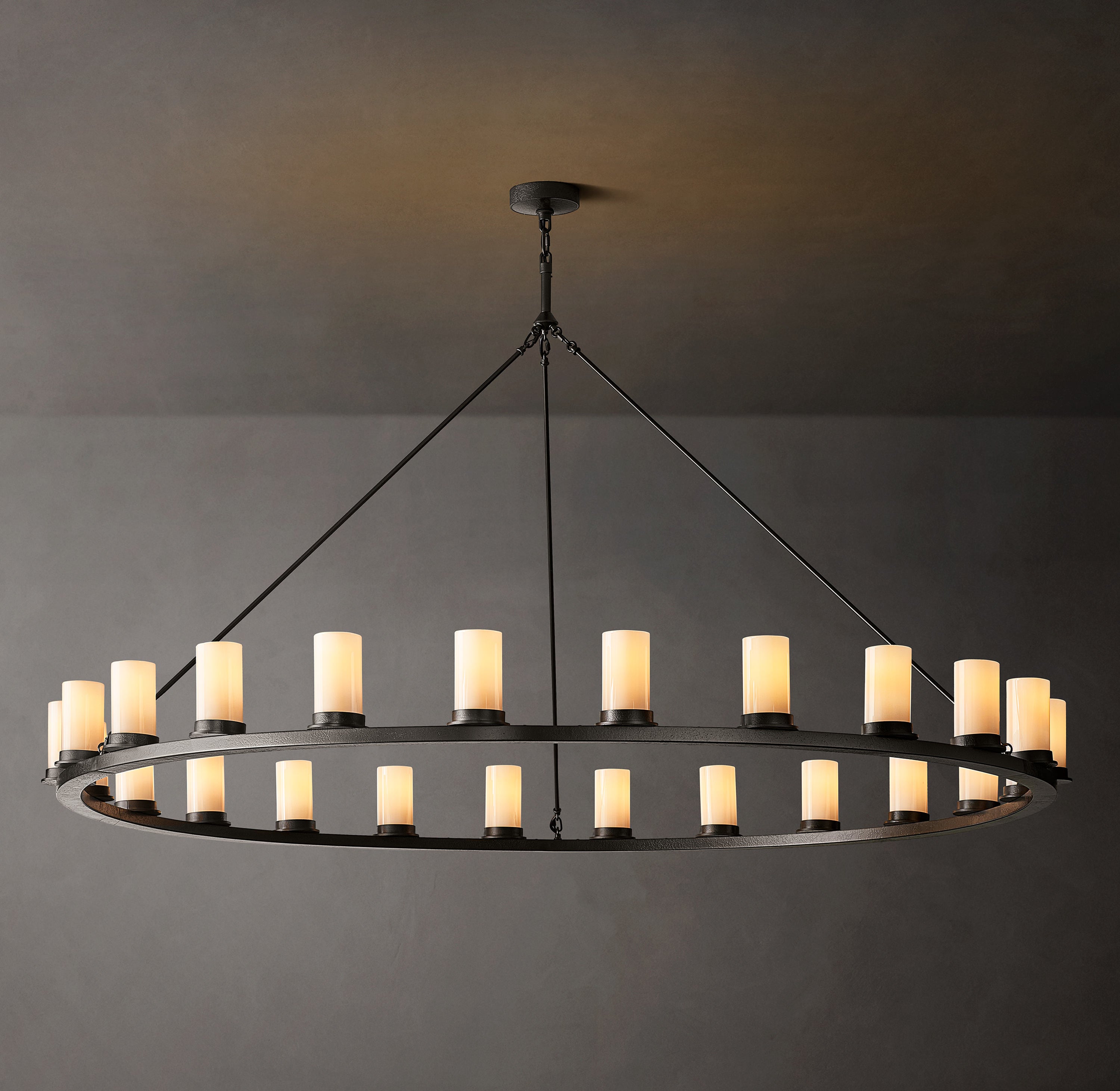 Onder Round Milk Glass Chandelier 72"