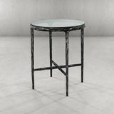 Thaddeus Glass Round Side Table 18" 22"