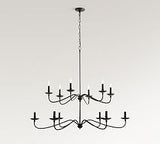 Lucca Iron Round 2-Tier Chandelier (48")