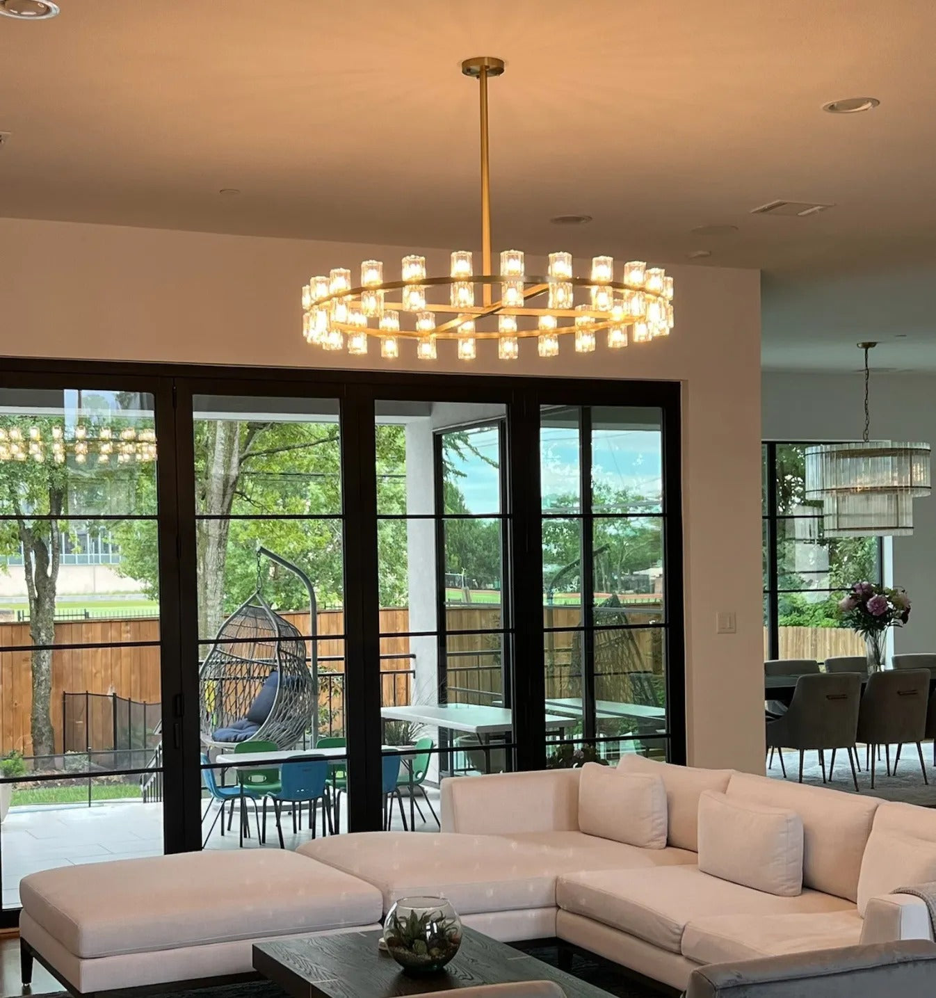 Arcachona Led Round Chandelier For Crystal Cup 36" 48" 60" 72"D