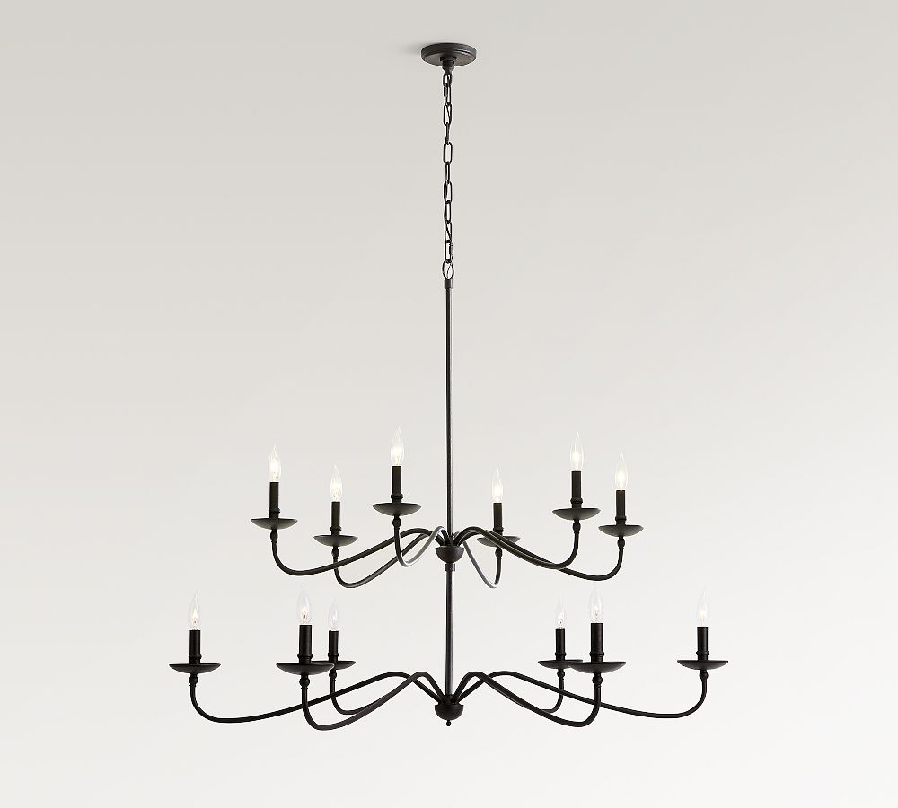 Lucca Iron Round 2-Tier Chandelier (48")