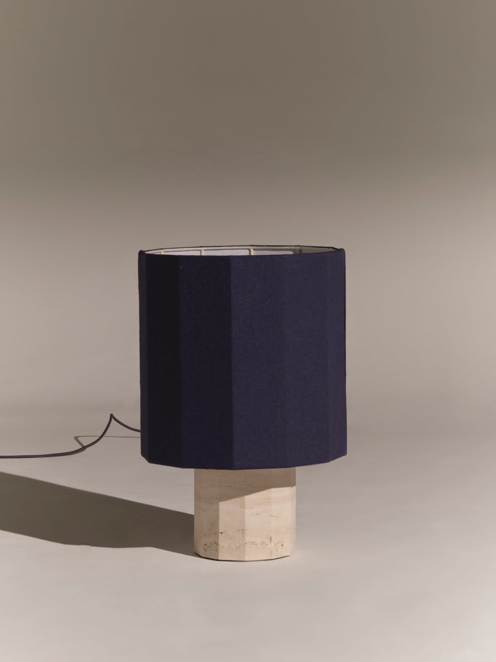 Roma II Travertine Table Lamp, Medium