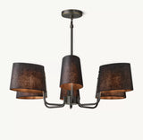 Martiau Round Linen Chandelier 36"