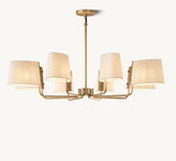 Martiau Round Black Linen Chandelier 48"