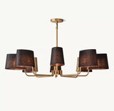 Martiau Round Black Linen Chandelier 48"