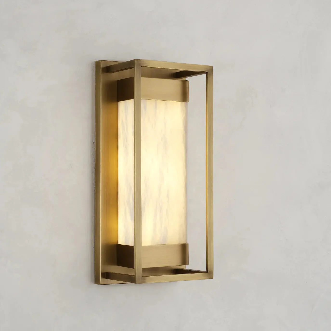 Maurizio Alabaster Square-Shaped Wall Sconces