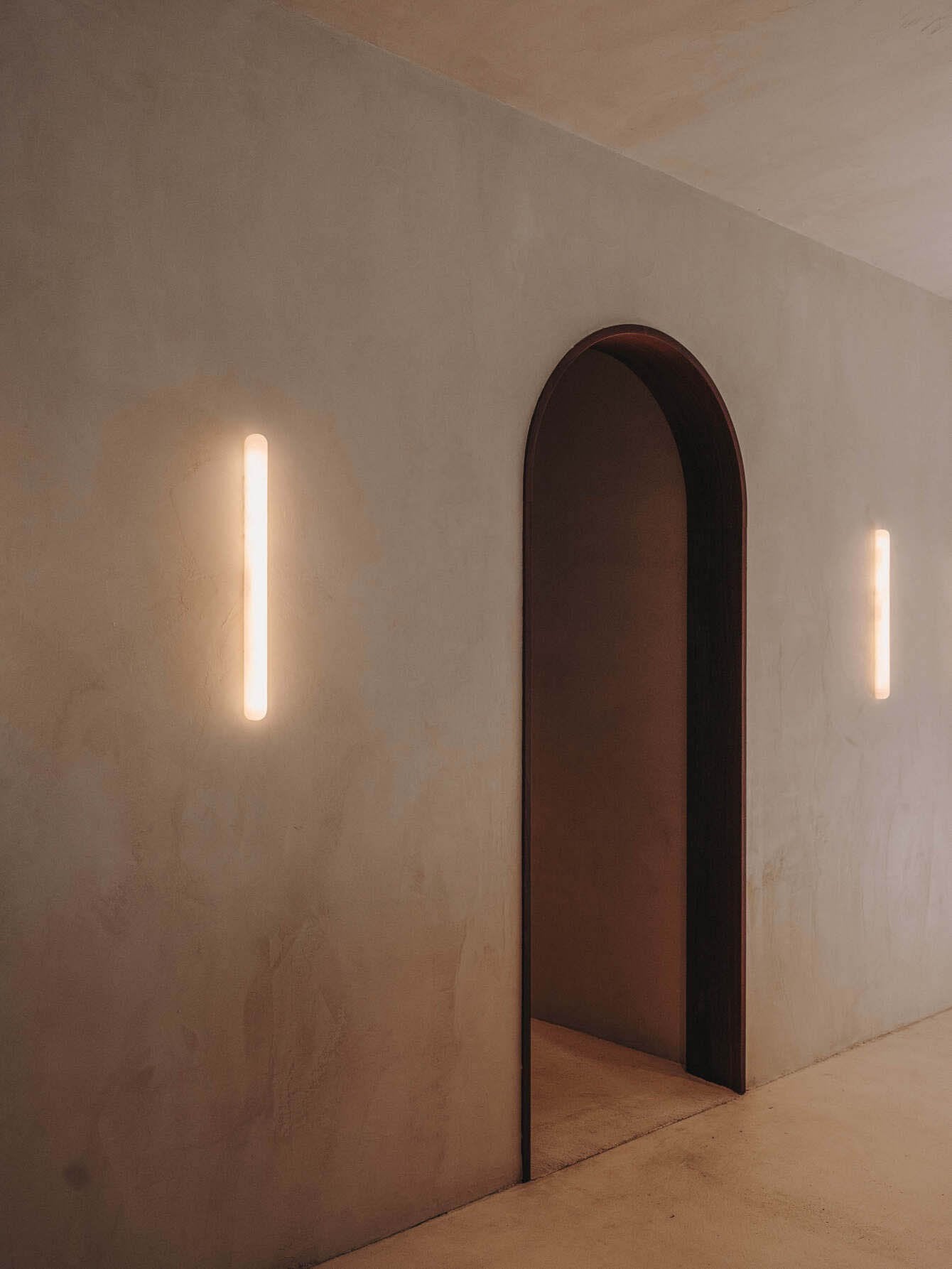 Alabaster Tubular Wall Light, 65cm